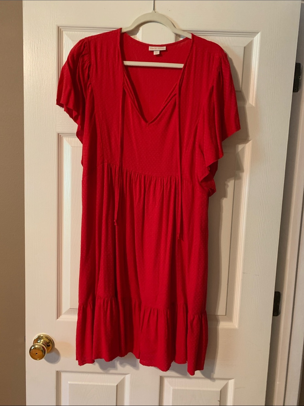 Knox Rose Red Textured V-Neck Dress